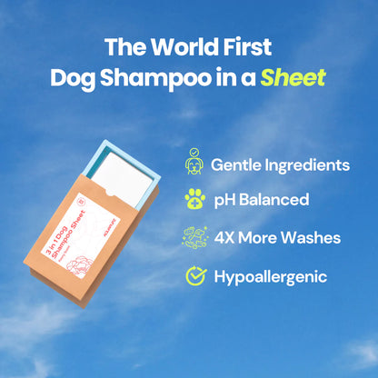 3-in-1 Dog Shampoo Sheet | FurSheet Peony Scent